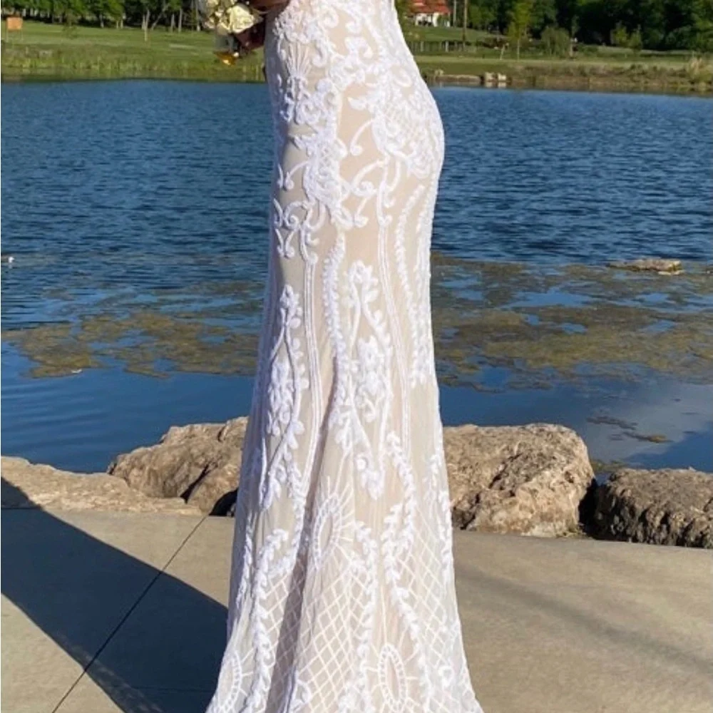 Wedding boho sequence dress  size small or size 5/6 PROM - Picture 5 of 17